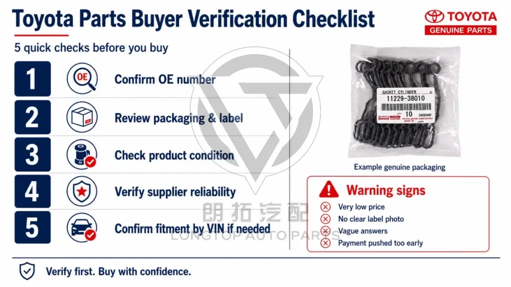 toyota parts buyer verification checklist 5 quick checks before you buy
