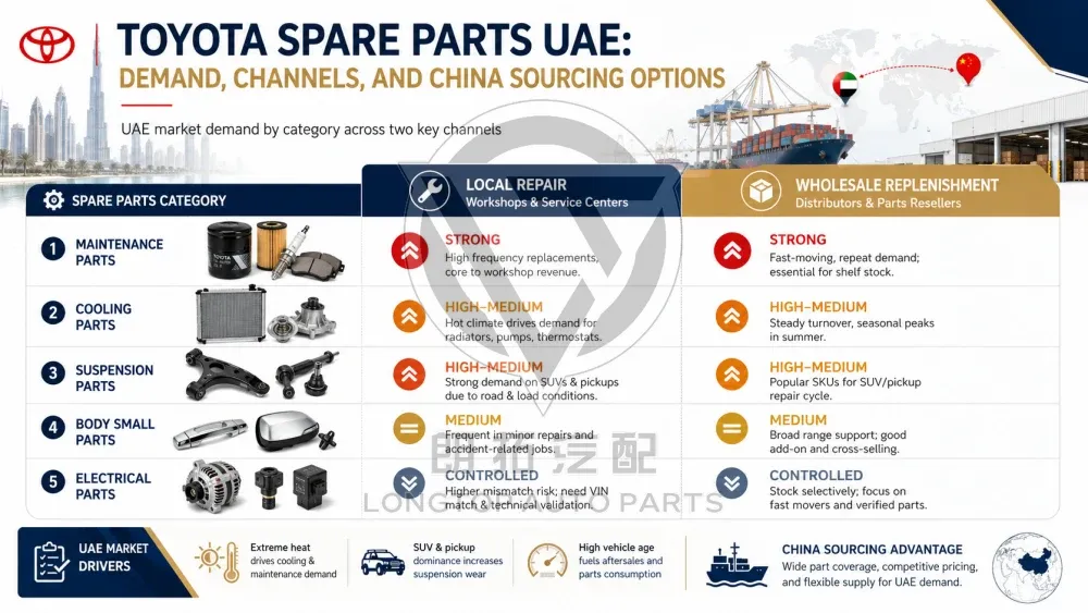 Toyota Spare Parts UAE: Demand, Channels, and China Sourcing Options