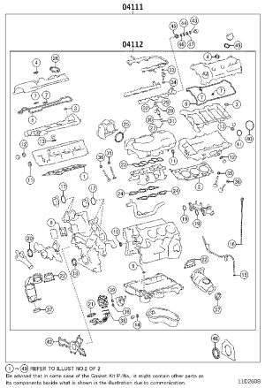 Engine Overhaul Gasket Kit 04111-0P203 for Toyota AVALON