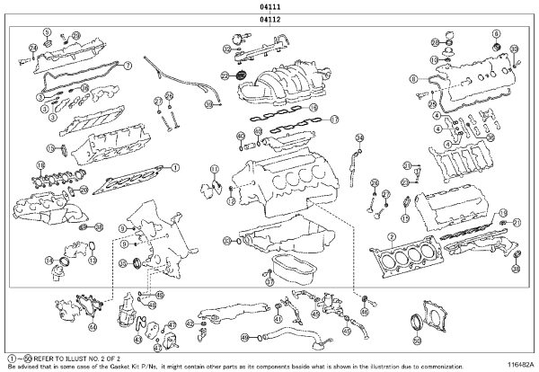 Engine Overhaul Kit 04111-0S023 for Toyota Tundra