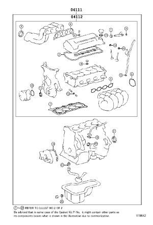 Engine Overhaul Gasket Kit 04111-22890 for Toyota Corolla
