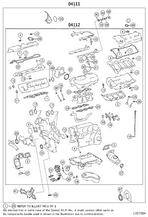 Engine Overhaul Gasket Kit 04111-24171 for Toyota Camry