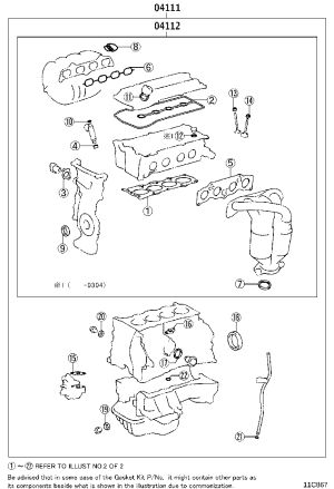 Engine Overhaul Kit 04111-28263 for Toyota Camry