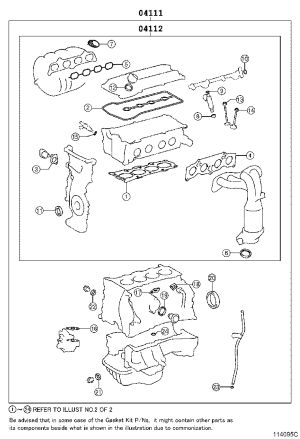 Engine Overhaul Gasket Kit 04111-28766 for Toyota Alphard