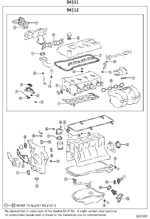 Engine Overhaul Kit 04111-54860 for Toyota Land Cruiser Prado