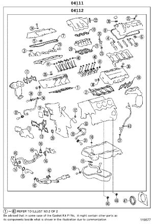 Engine Overhaul Kit 04111-31853 for Toyota Camry