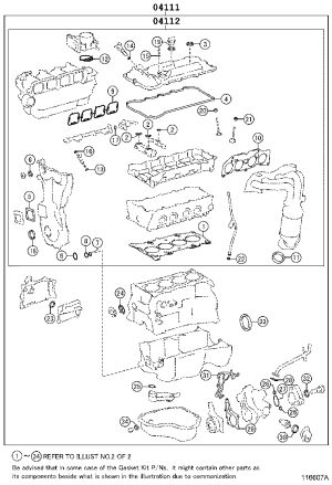 Engine Overhaul Gasket Kit 04111-31891 for Lexus RX