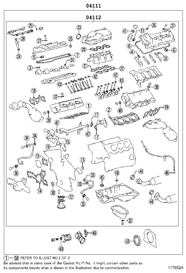 Engine Overhaul Kit 04111-31B81 for Toyota Coaster