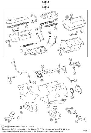 Engine Overhaul Kit 04111-50180 for Toyota 4RUNNER