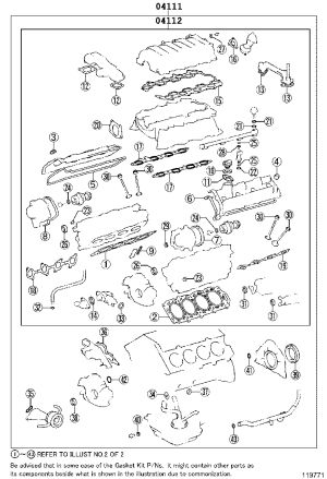 Engine Overhaul Kit 04111-50512 for Toyota Crown