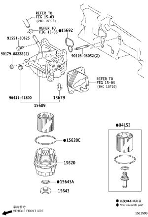 Oil Filter 04152-31090 for Toyota ALPHARD