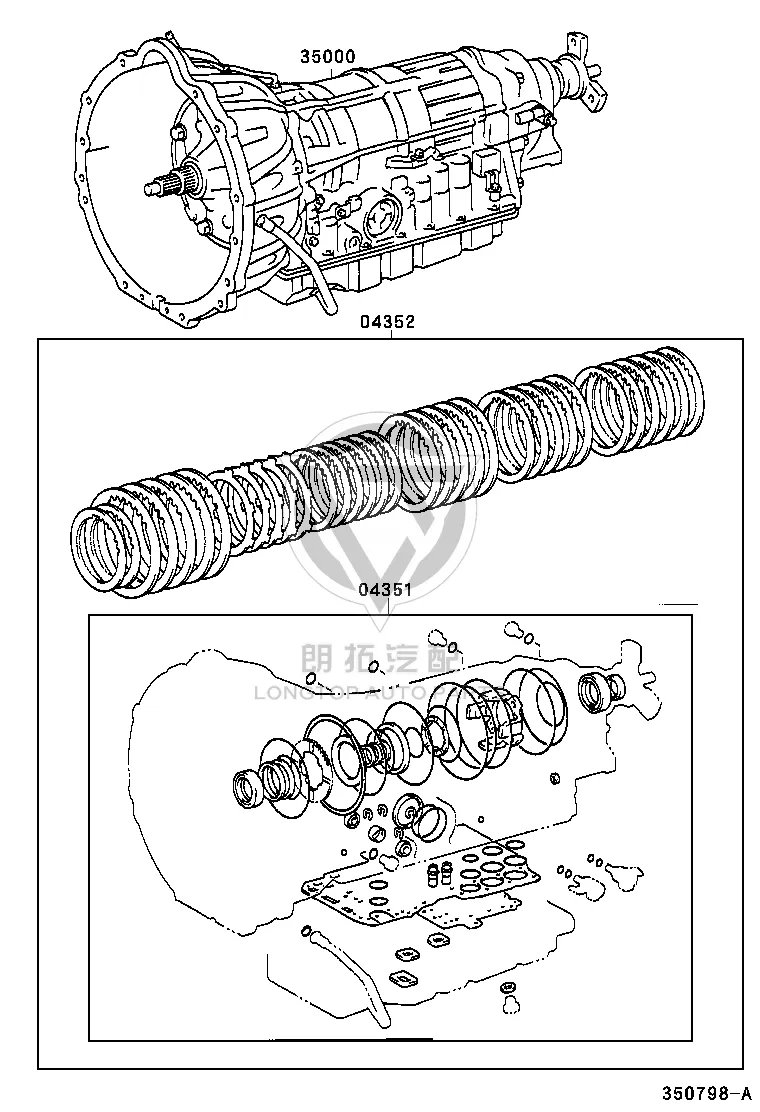 Automatic Transmission Overhaul Assembly 04352-30050 for Lexus GS300