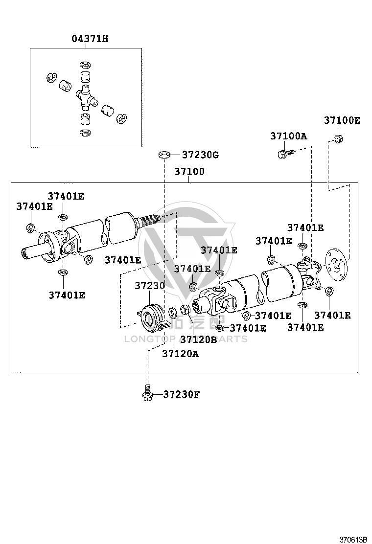 Drive shaft intermediate bearing 37230-34050 for Toyota Tundra