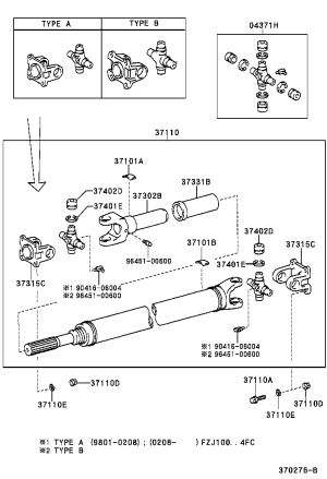 Propeller Shaft (Rear) 37110-6A630 for Toyota Land Cruiser