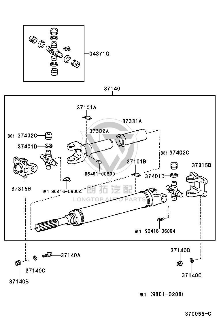 Driveshaft (front) 37140-60490 for Toyota Land Cruiser