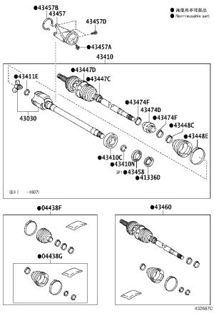 Front Half Shaft (Right) 43410-33340 for Toyota Camry
