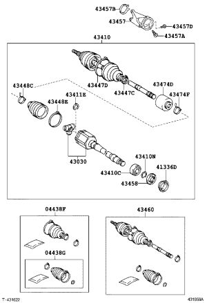Front Right Drive Shaft 43410-0W180 for Toyota Camry