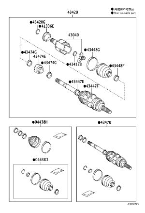 Front Half Shaft (Left) 43420-06B00 for Toyota AVALON