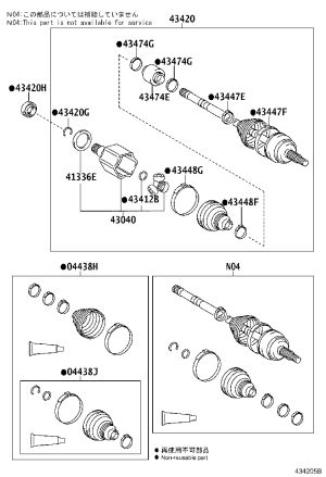 Front Half Shaft (Left) 43420-48170 for Lexus RX Series
