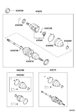 Front Half Shaft Left 43420-50010 for Lexus LS460