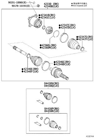 Rear Half Shaft (Right) 42340-08021 for Toyota Sienna