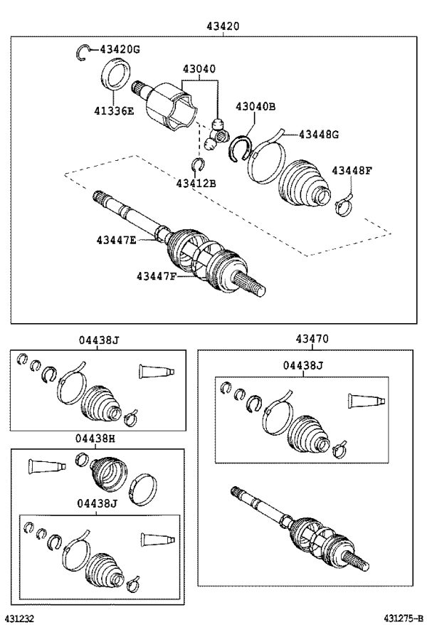 Front Left Outer CV Joint 43470-80185 for Toyota Corolla