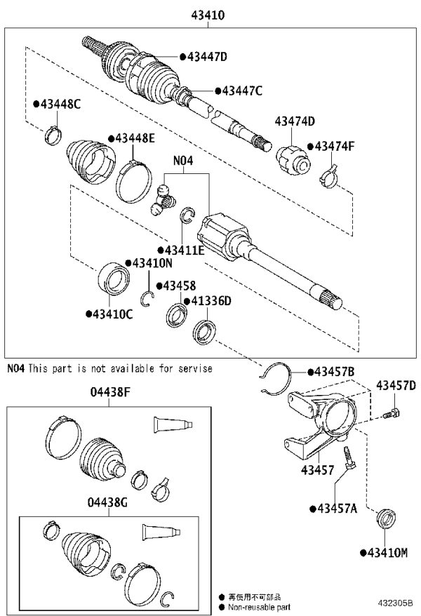 Front Half-Shaft Dust Cover 04437-0T030 for Toyota Sienna