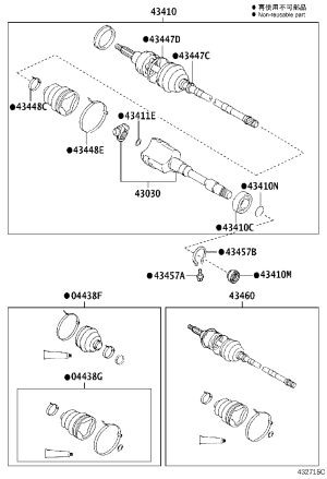 Front Half Shaft Boot 04437-50040 for Lexus LS460