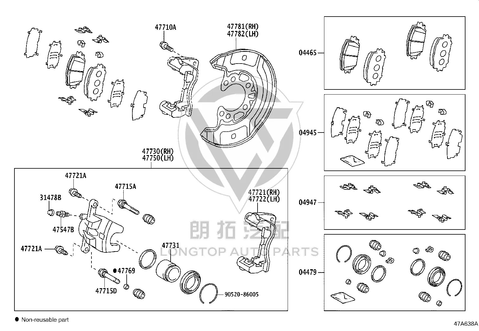 Front Brake Pads Set 04465-02220 for Toyota Comfort