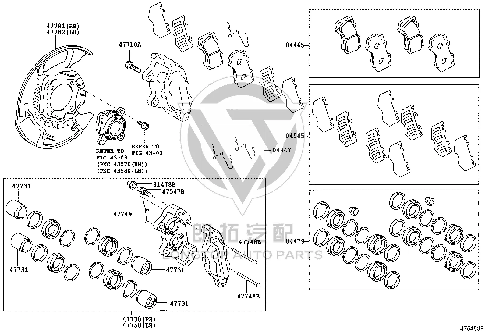 Front Brake Pads (Set) 04465-02440 for Toyota Tundra