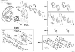 Front Brake Caliper 47730-0C030 for Toyota Sequoia