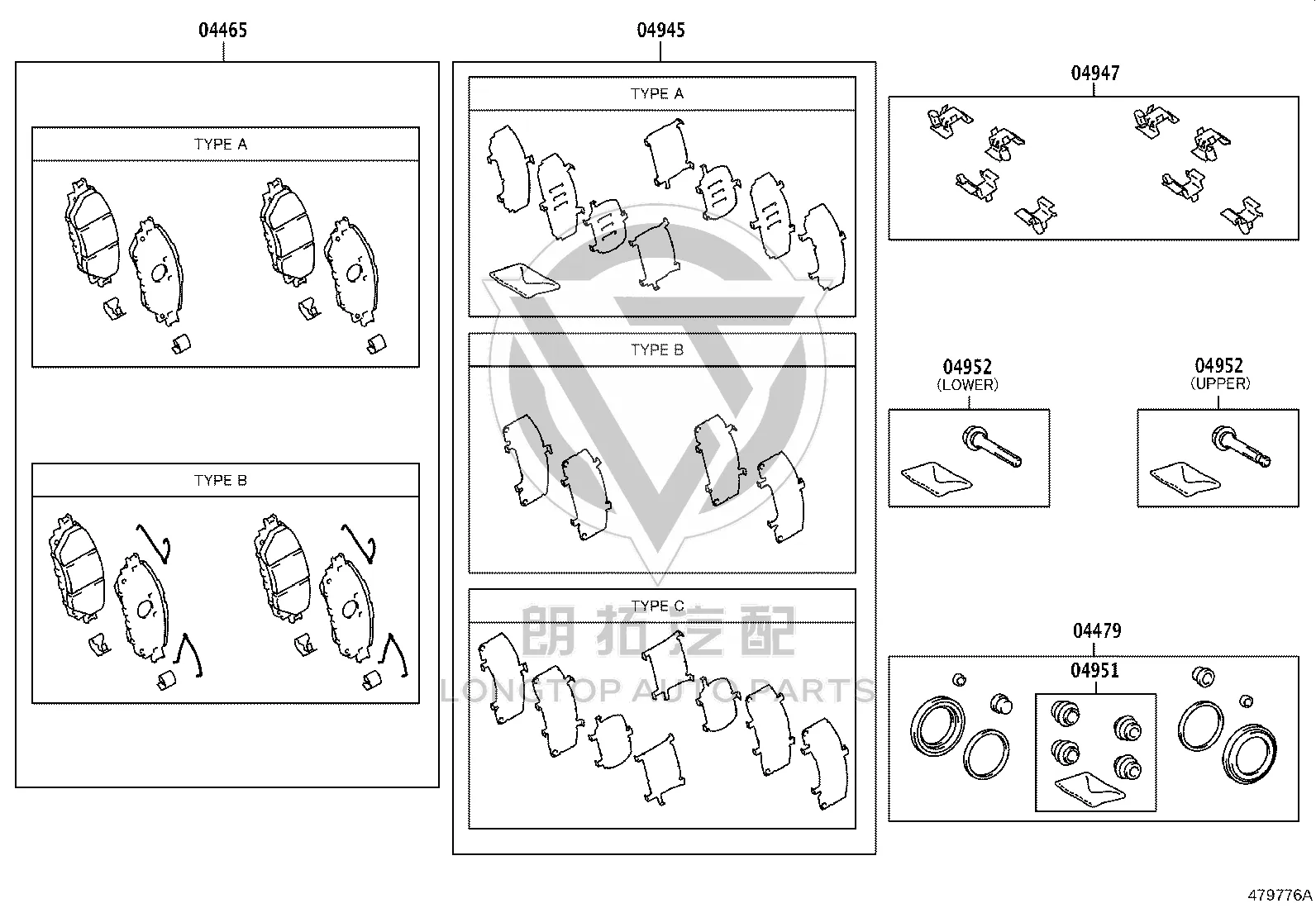 Front Brake Pads (Set) 04465-0K360 for Toyota Hilux