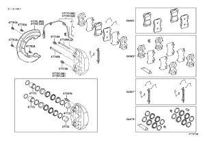 Front Brake Pad Shim Kit 04947-50120 for Lexus LS460