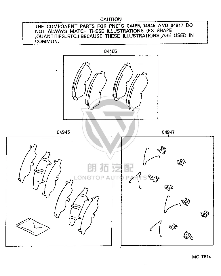Front Brake Pad Set 04465-28050 for Toyota MODEL-F