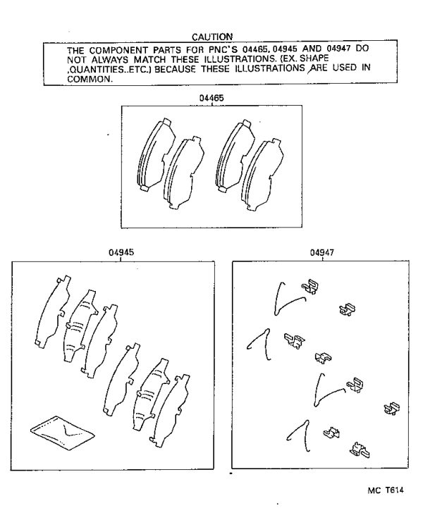 Front Brake Pad Set 04465-28050 for Toyota MODEL-F