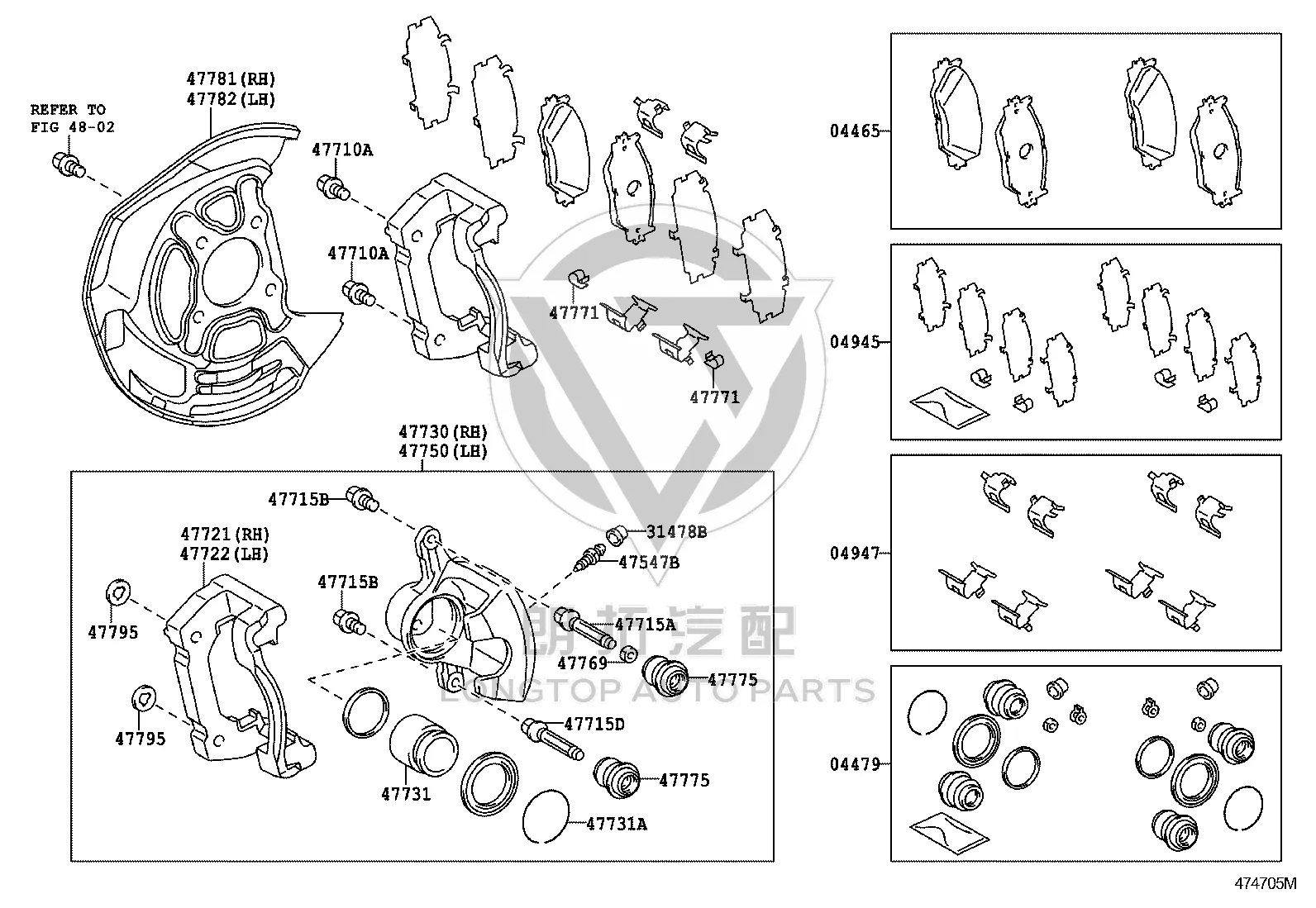 Front Brake Pad Set 04465-30410 for Lexus GS Series