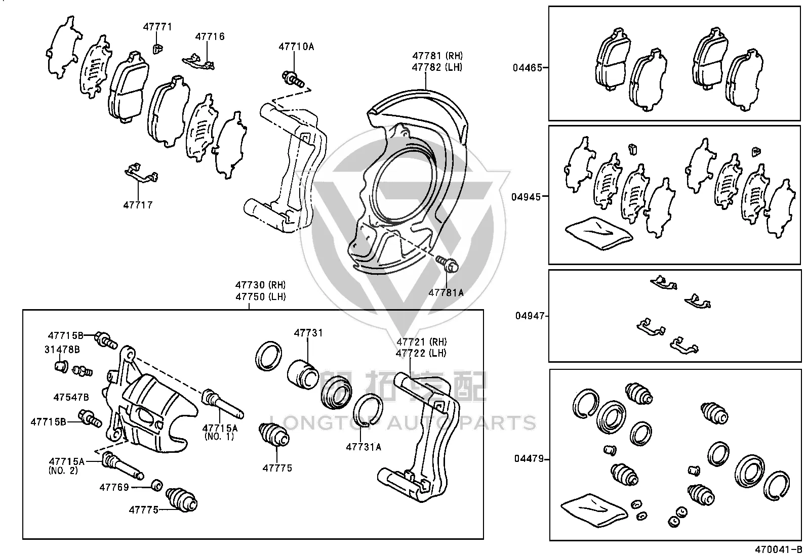 Front Brake Pad Set 04465-33210 for Toyota Camry