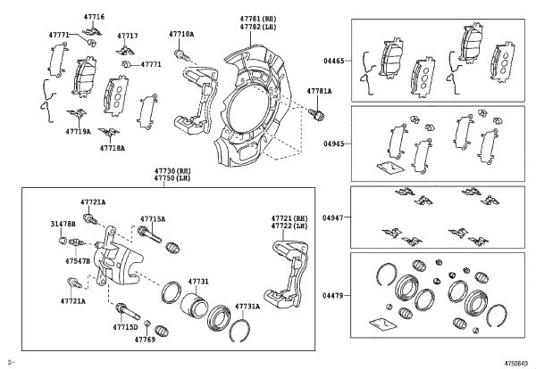 Front Disc Pad Repair Kit 04947-33240 for Toyota Avalon