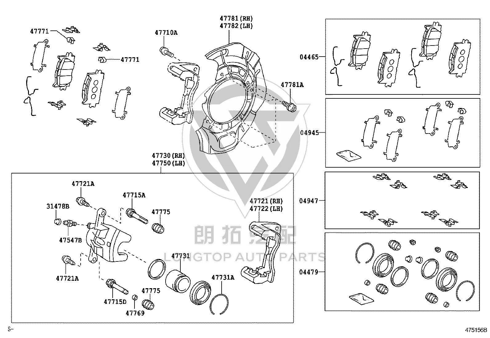 Front Brake Pad Set 04465-33450 for Toyota Camry