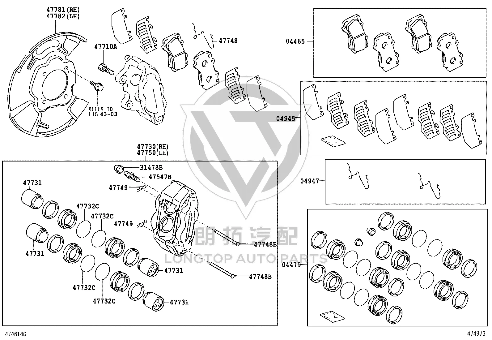Front Brake Pad Set 04465-35290 for Toyota 4RUNNER
