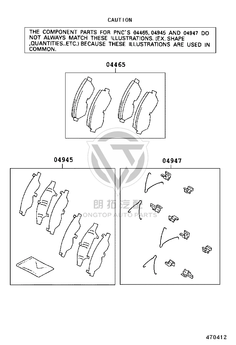 Front Brake Pad Set 04465-36090 for Toyota Coaster