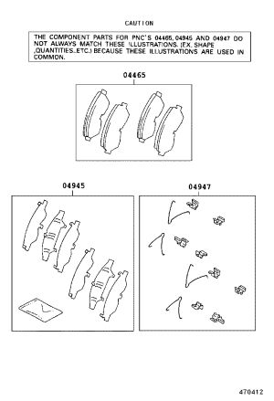 Front Brake Pad Set 04465-36090 for Toyota Coaster