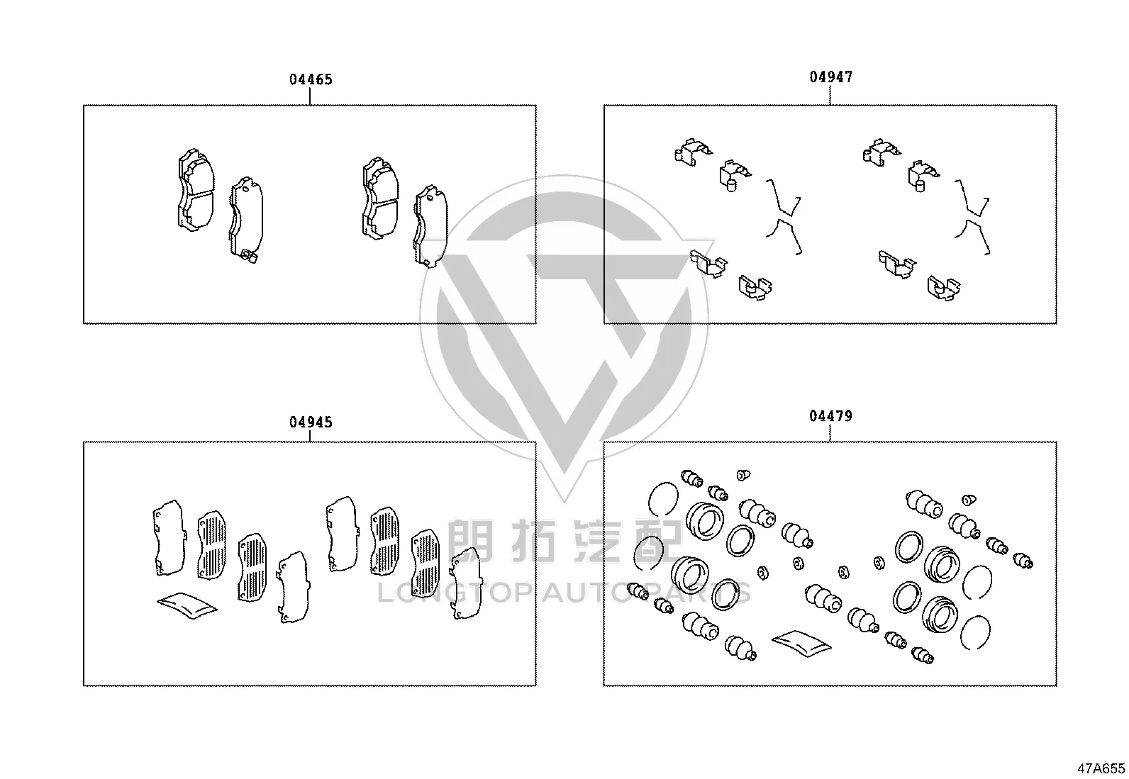 Front Brake Pads Set 04465-36020 for Toyota Coaster