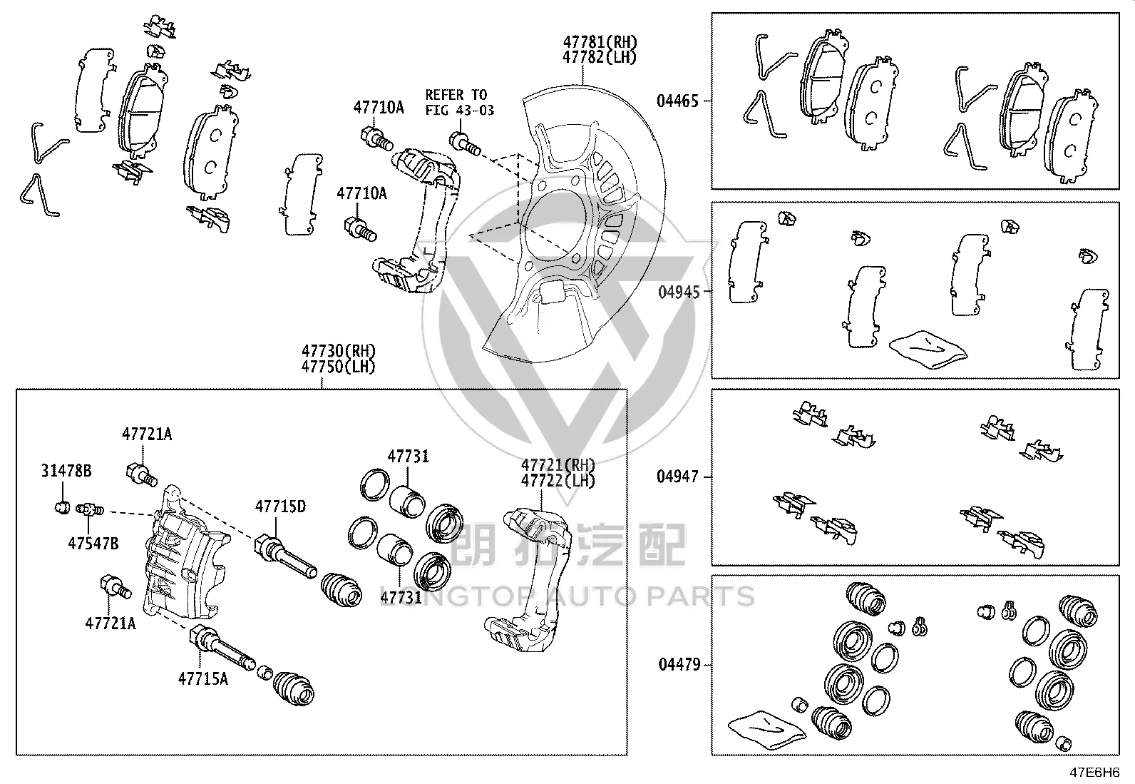 Front Brake Pad Set 04465-48270 for Toyota ALPHARD