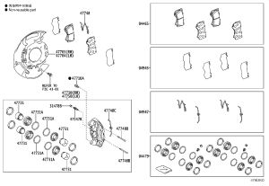 Front Disc Brake Pad Shim Kit 04947-60140 for Toyota LAND CRUISER