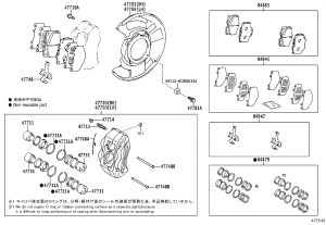 Front Brake Pad Shim Kit 04947-60090 for Toyota Land Cruiser