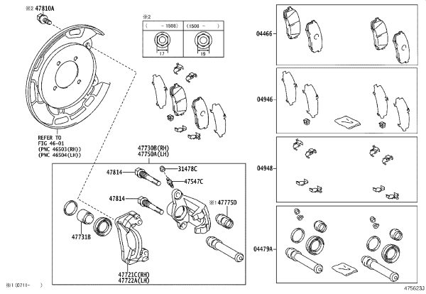 Rear Brake Pads Set 04466-02340 for Toyota Tundra