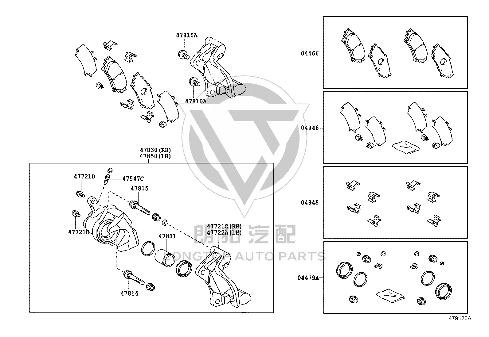 Rear Brake Pads Set 04466-0E010 for Toyota Sienna