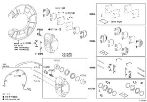 Rear Disc Brake Pad Shim Kit 04946-11010 for Lexus LC500
