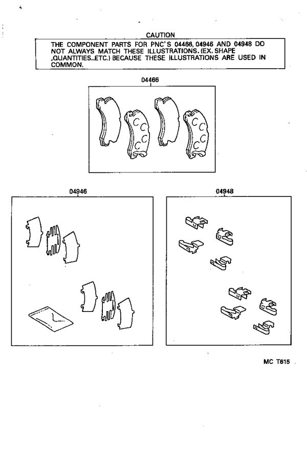 Rear Brake Pad Set 04466-22040 for Toyota CRESSIDA